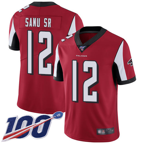 Atlanta Falcons Limited Red Men Mohamed Sanu Home Jersey NFL Football #12 100th Season Vapor Untouchable->women nfl jersey->Women Jersey